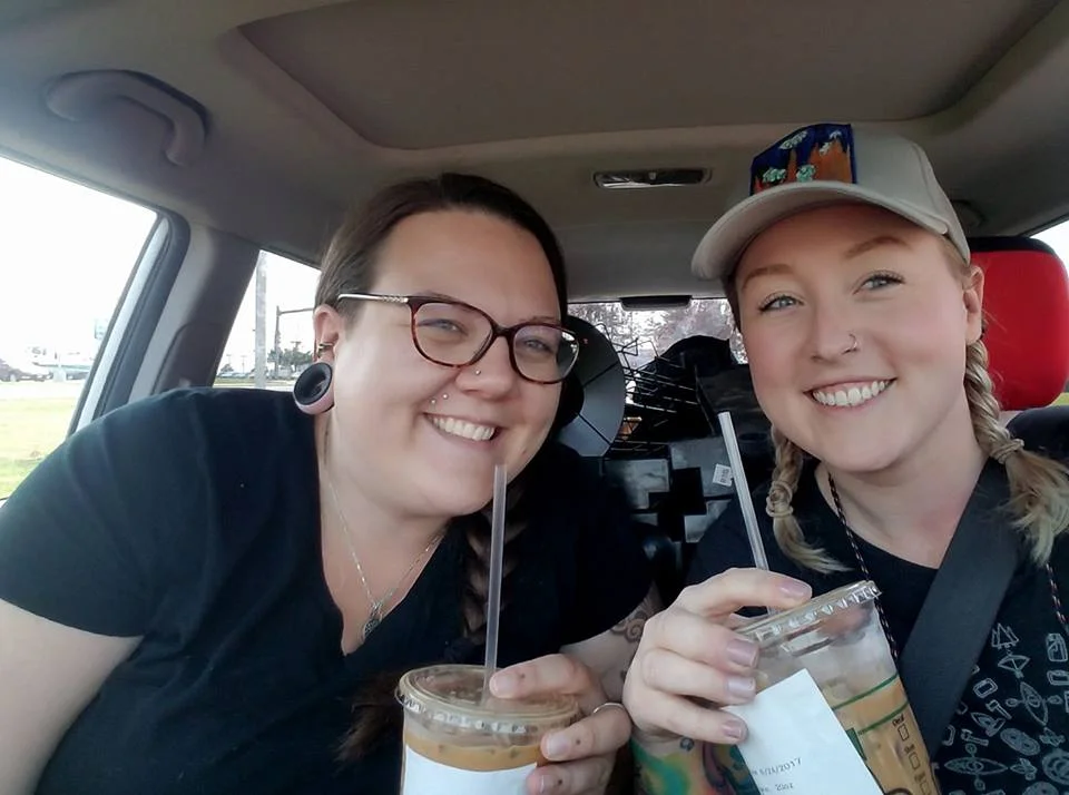 My amazing older sister Nicole and I coffee'd up and hitting the road