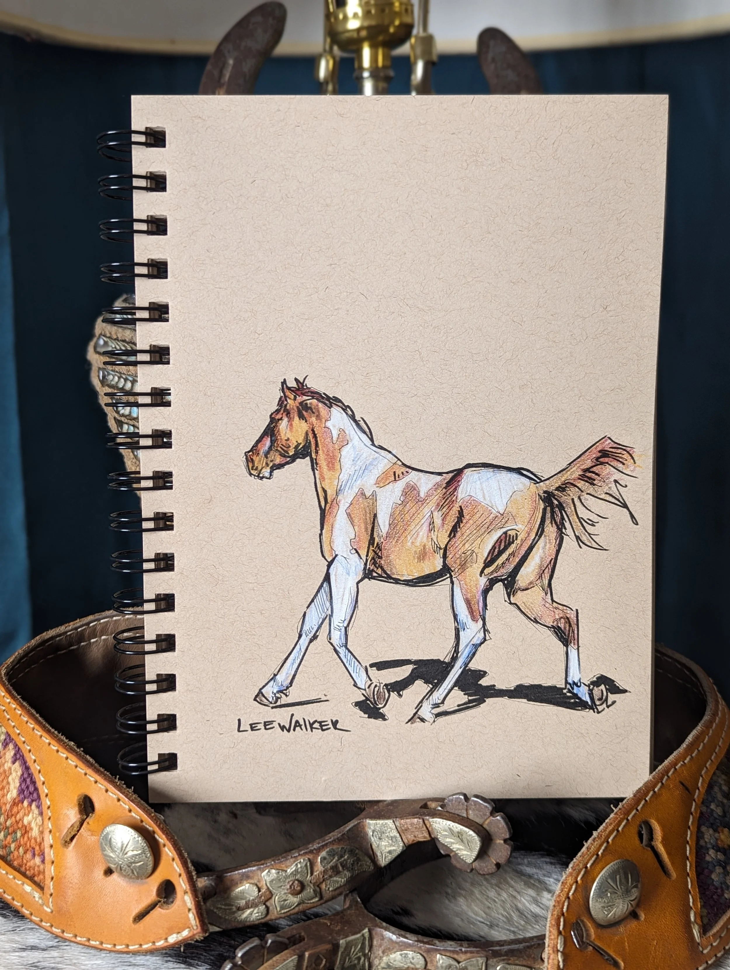 2024 original Paint horse ink\u0026 colored pencil sketch — Lee Walker Fine Art, image size:2500x3320