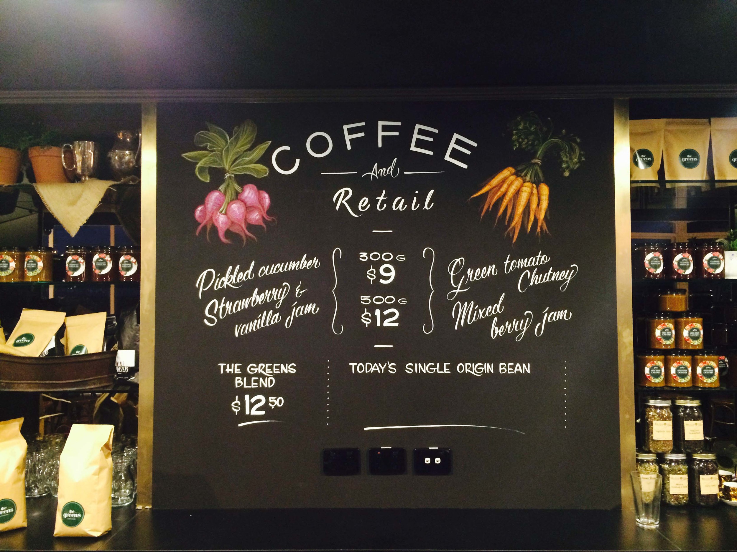  Hand painted blackboard sign for point of sale 