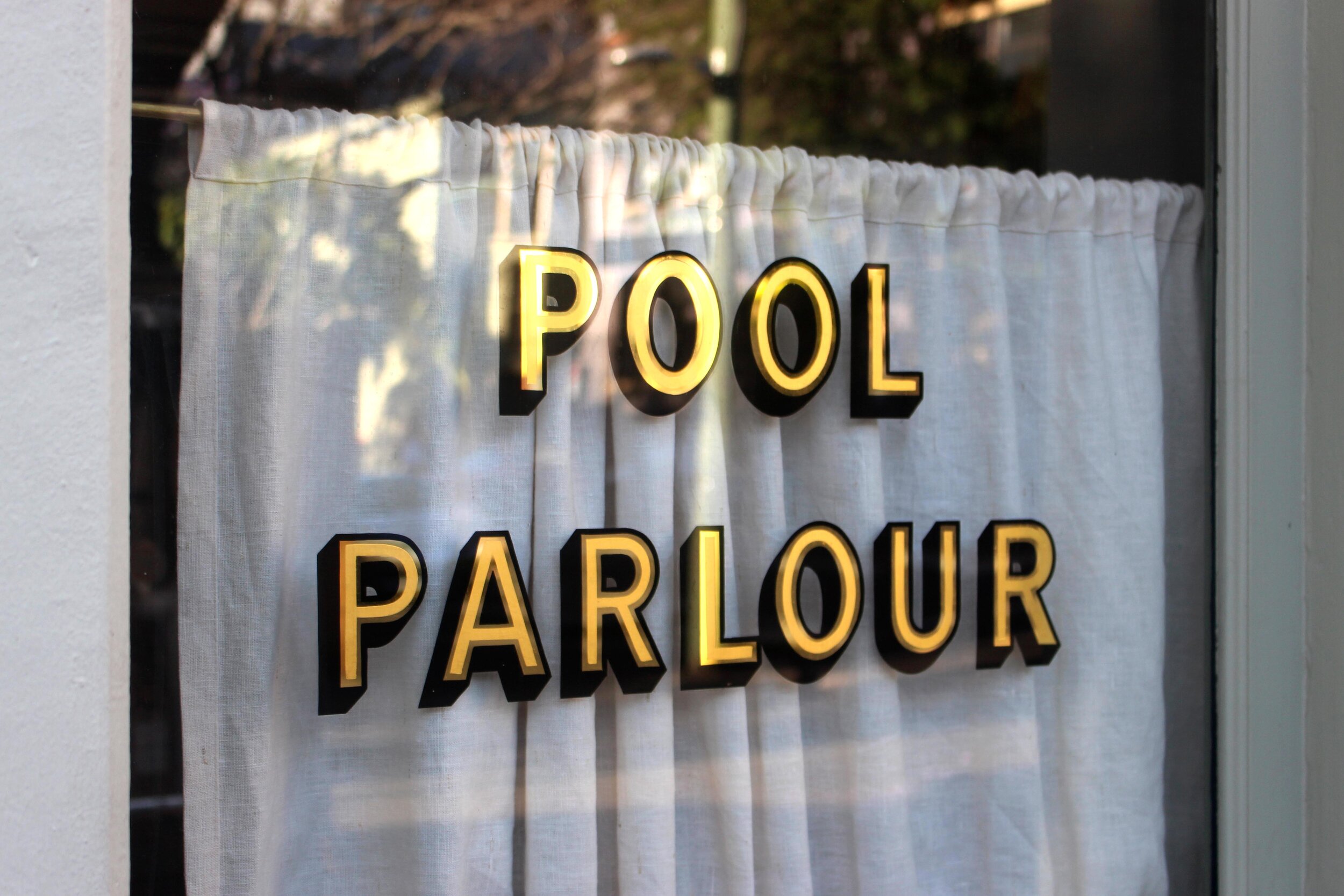 Pool parlour gold leaf sign