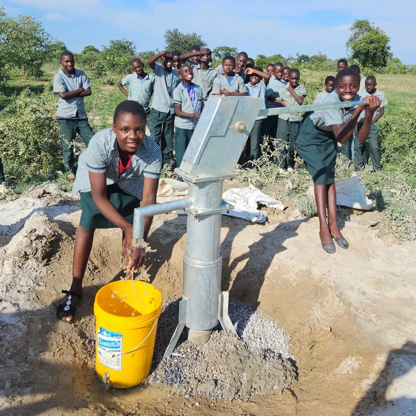 "This is at Mukalanga B. Village [in Zambia]. At this village there is a community school, and this community school had no water for the children and teachers. I want to thank Living Water for your help to this community school and the entire v