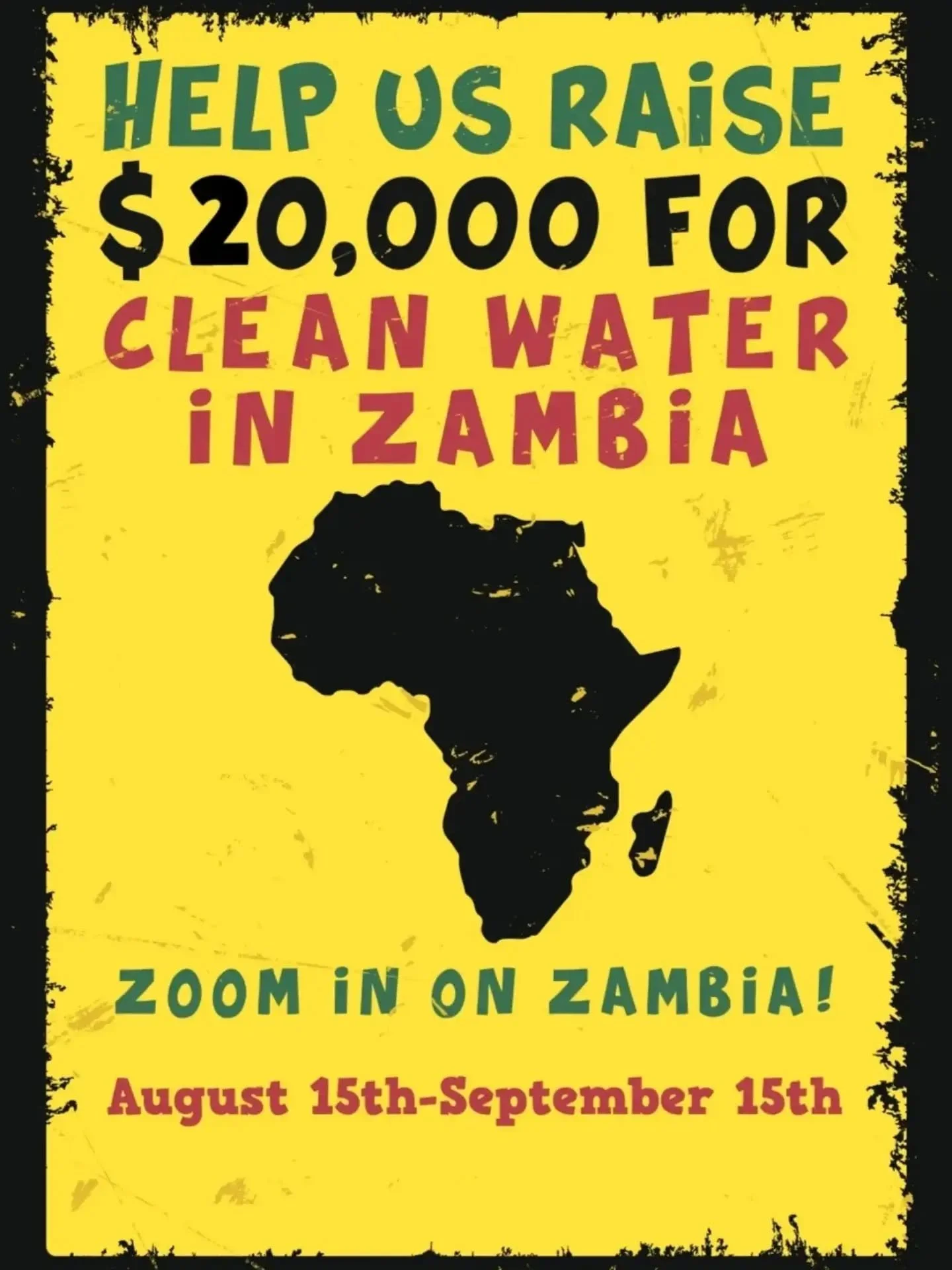 Coming soon: the return of our "Zoom In On Zambia" campaign! Launching August 15th, we are hoping to raise $20,000 for clean water projects in Zambia! We hope you'll join us! 

More info coming soon! 

Because we are an all-volunteer-run or