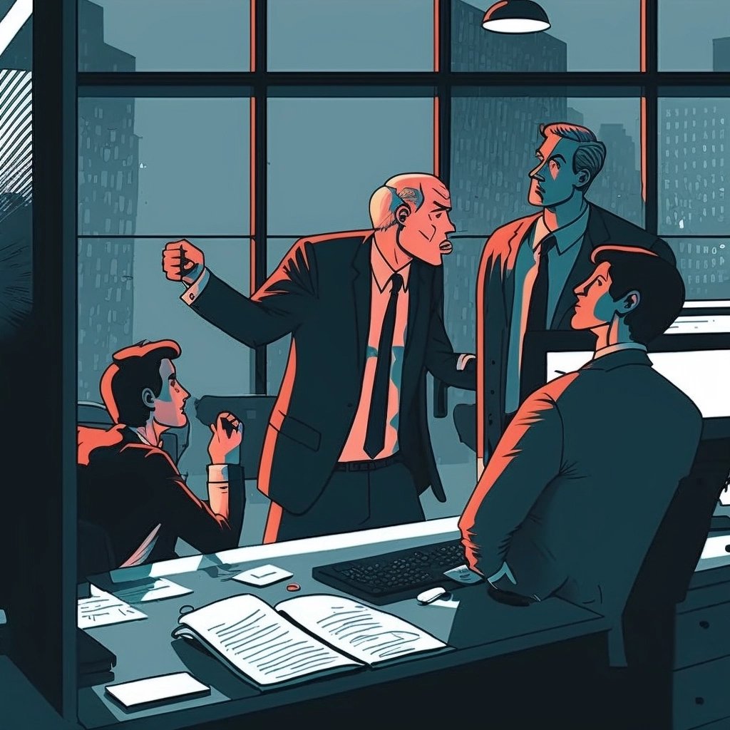 Illustrazione di Avvocati che litigano con una AI che ha trovato una incongruenza legale