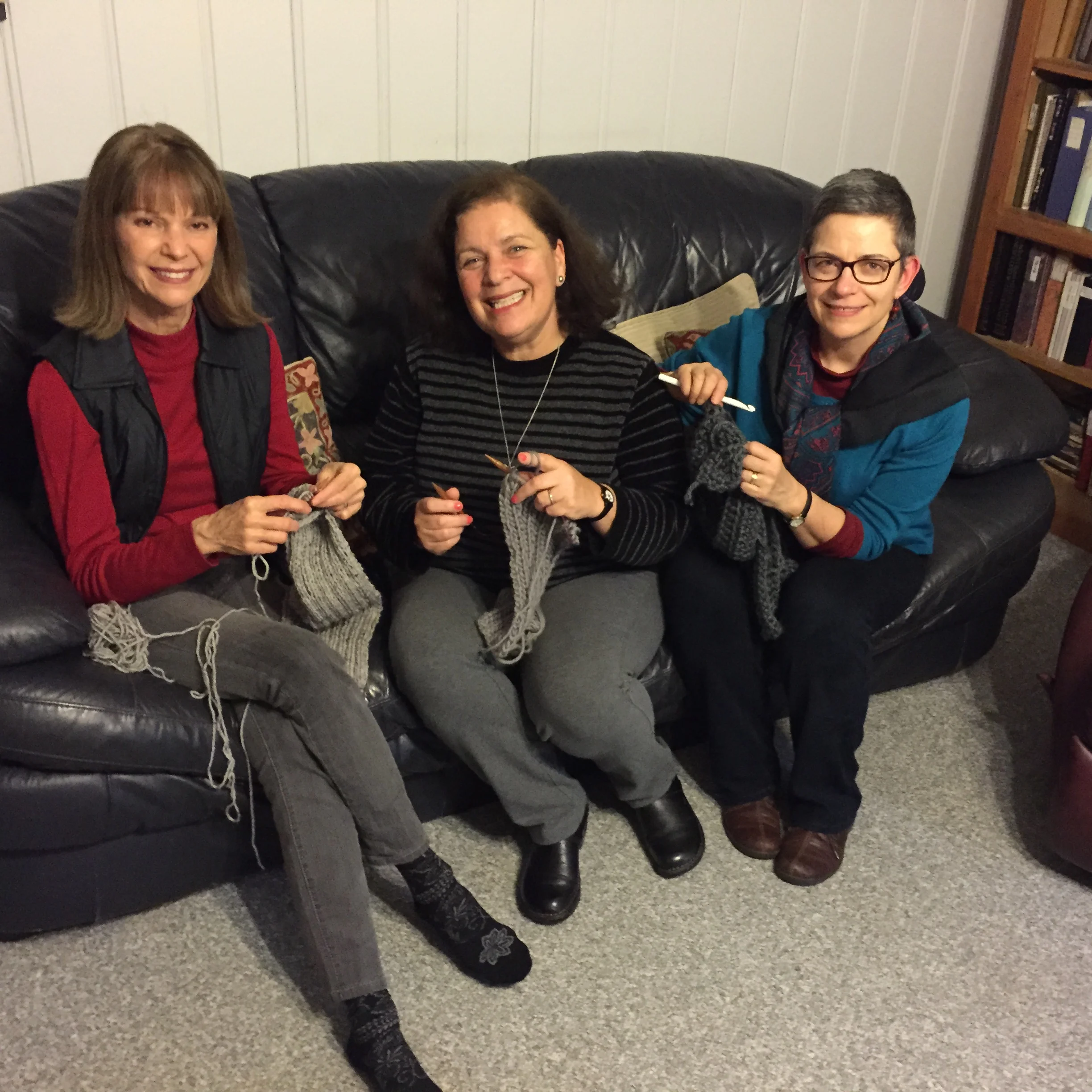A "Three shades of Grey" cold and sleety Sparkman February Knit Night!