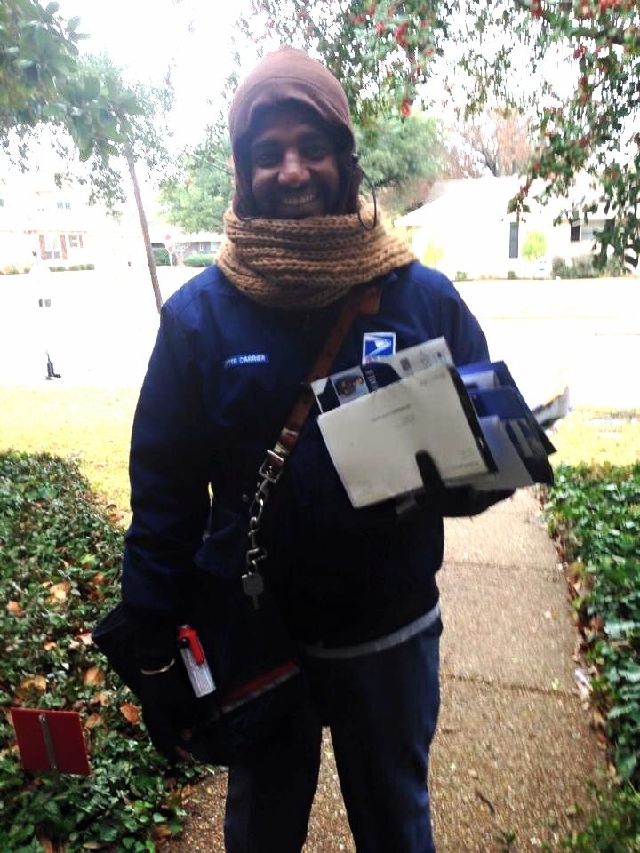 Job, our letter carrier, gets a little warmer on the job!