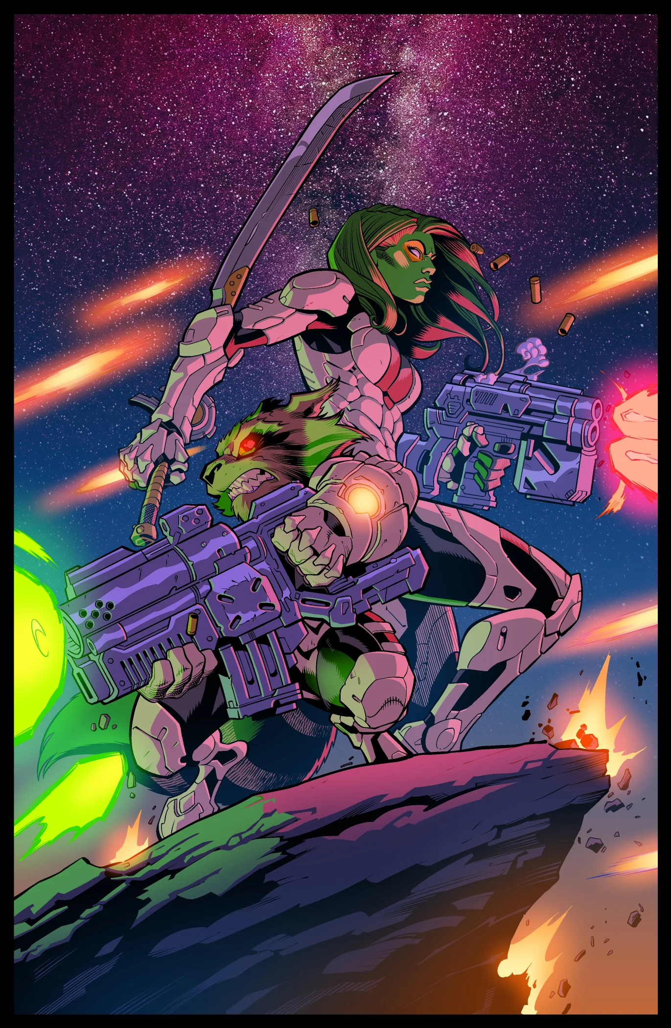 Guardians of the Galaxy - inking & coloring over Joe Madureira