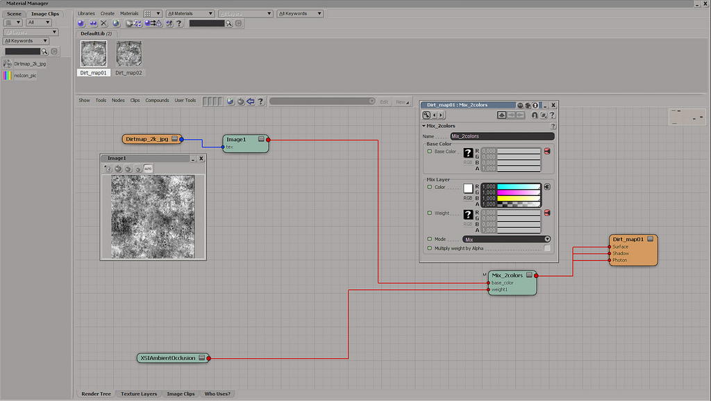 Dirt shader in Softimage.