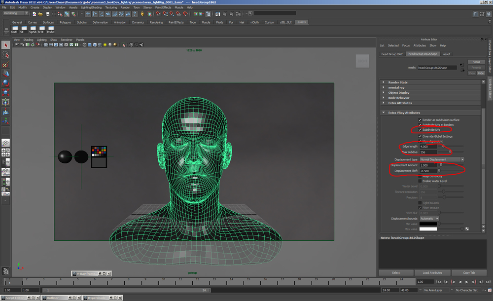 Zbrush displacement in V-Ray for Maya — xuan prada Zbrush displacement in V-Ray for Maya — xuan prada