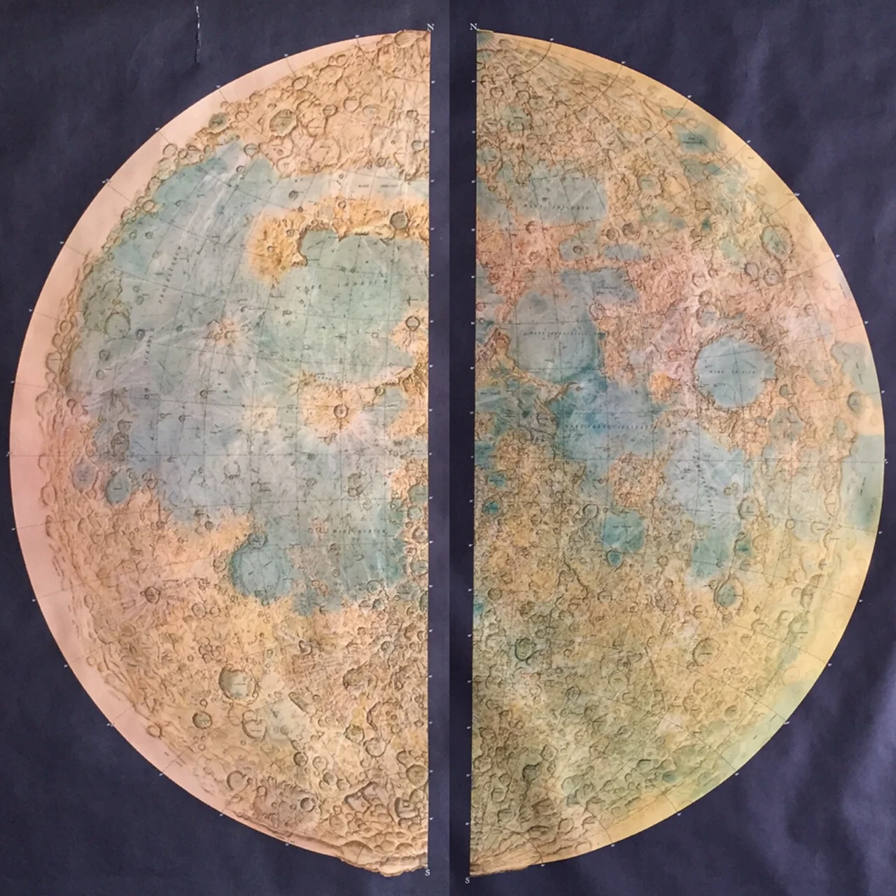 Huge Topographic Lunar Maps; 1964
