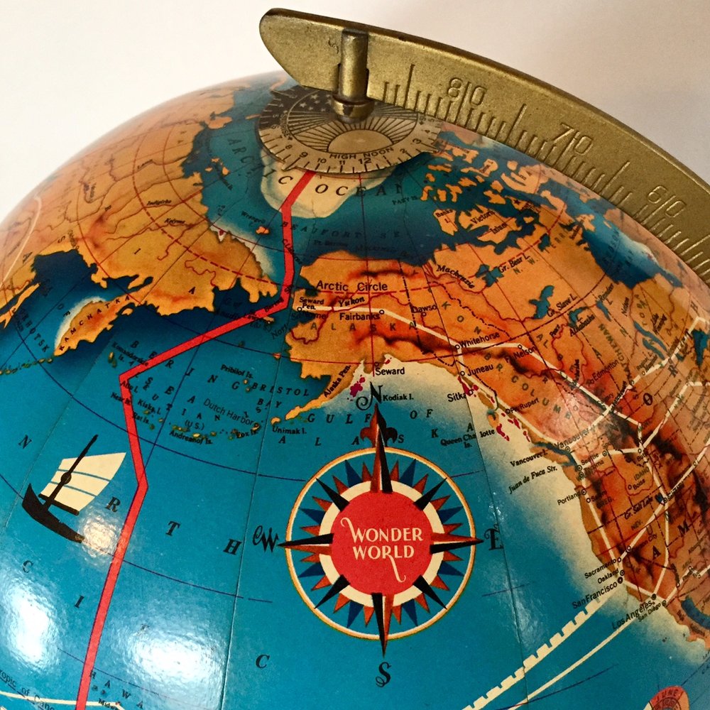 The World is Yours Vintage Globe Art, Onward
