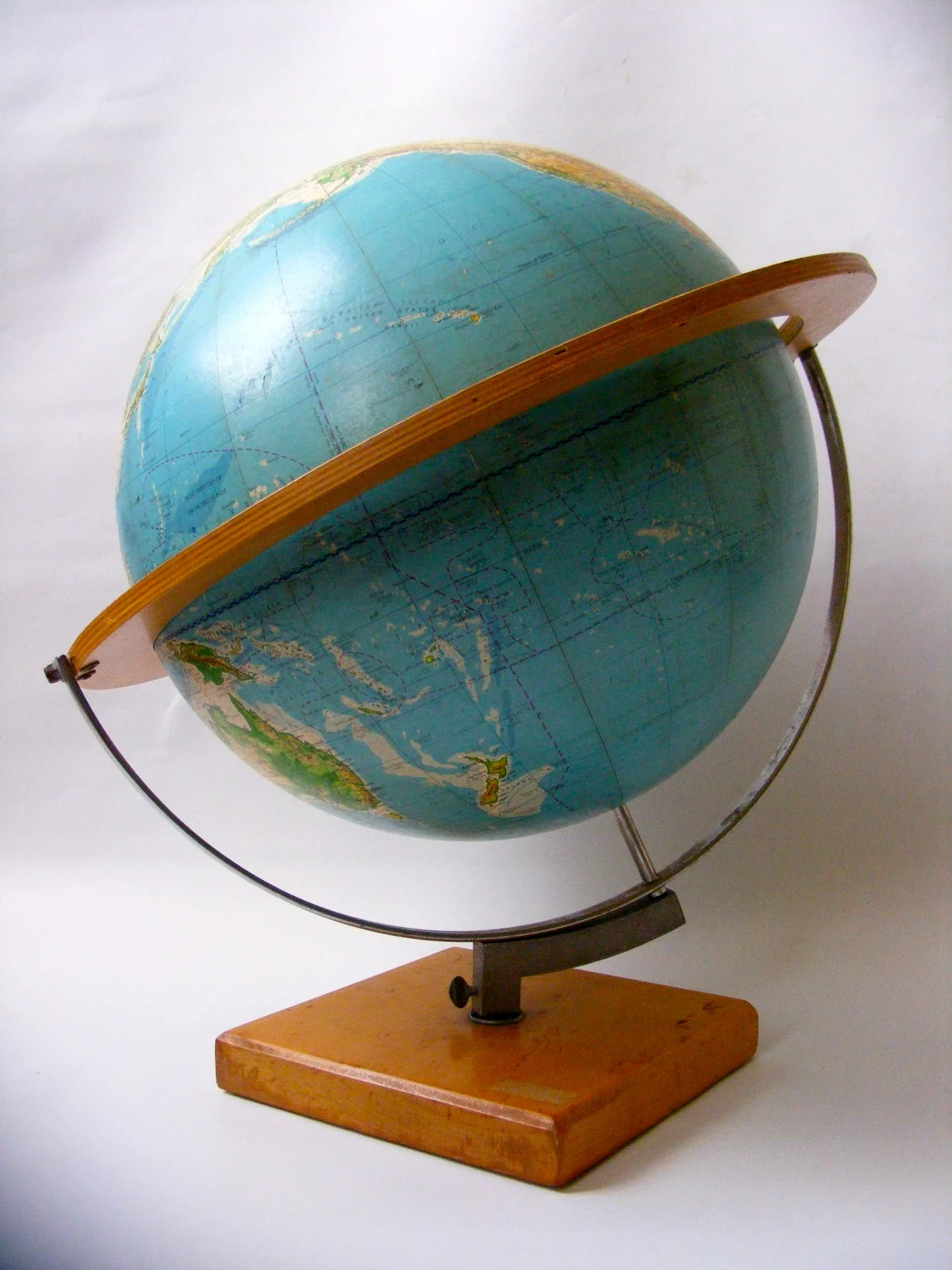 60s ビンテージDENOYER GEPPERT社製 地球儀 アメリカン雑貨 1967 dated Space Age Denoyer-Geppert terrestrial Globe with