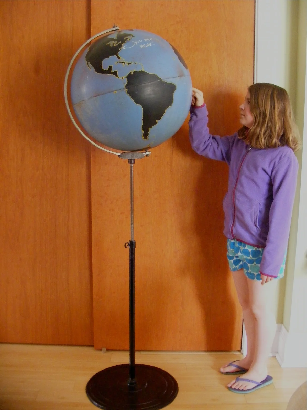 60s ビンテージDENOYER GEPPERT社製 地球儀 アメリカン雑貨 Large 1966 Vintage World Globe, Denoyer-geppert, Vintage