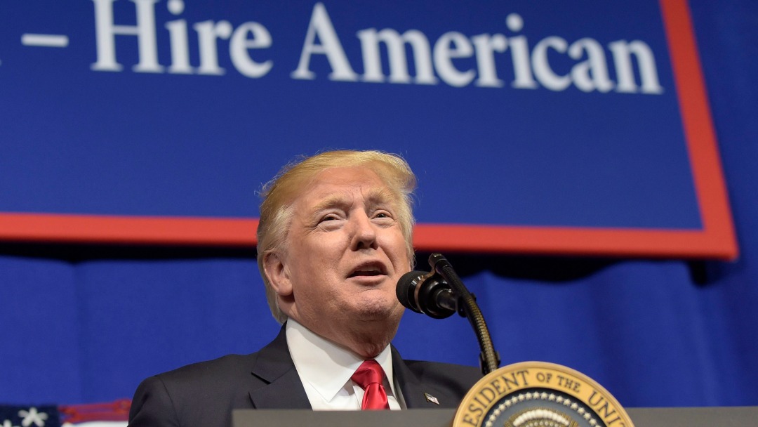 U.S. President Donald Trump criticized Canada's dairy industry in a speech at a Wisconsin factory on Tuesday. (Susan Walsh/AP)