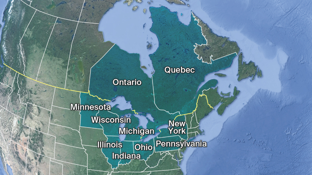 The Great Lakes region, comprising two provinces and eight states, boasts a larger economy than Japan, Germany, and the U.K. (TVO)