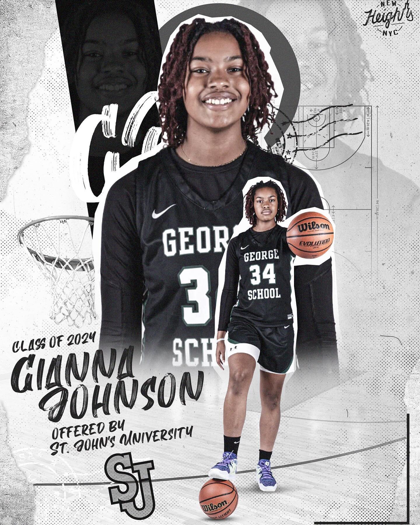 Shoutout to 2024 Post Gianna Johnson on recently picking up offers from St John&rsquo;s, Seton Hall and George Washington! Keep it going GiGi! 

#NEWHEIGHTSNYC⚪️🔵🔴