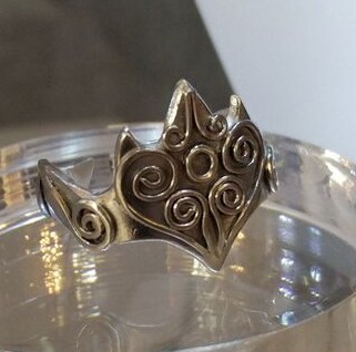 Silver hand-carved ring with wirework detail - BUY