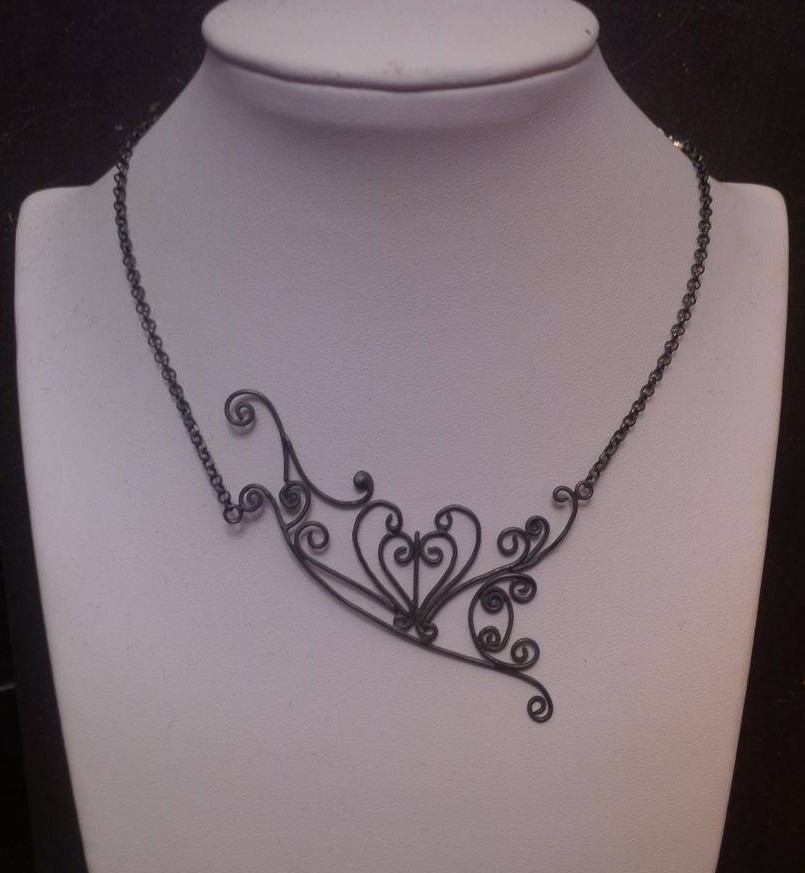 Oxidised silver wirework necklace - AVAILABLE ON COMMISSION - £300