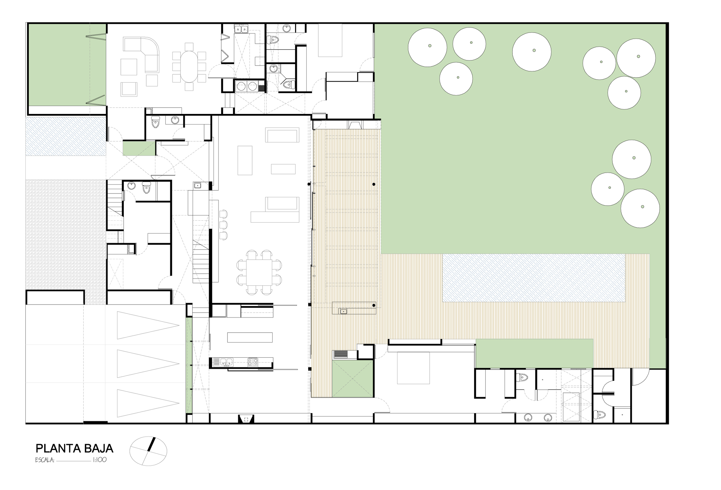 PLANTA BAJA, SUITE, ÁREAS SOCIALES, JARDÍN Y PISCINA