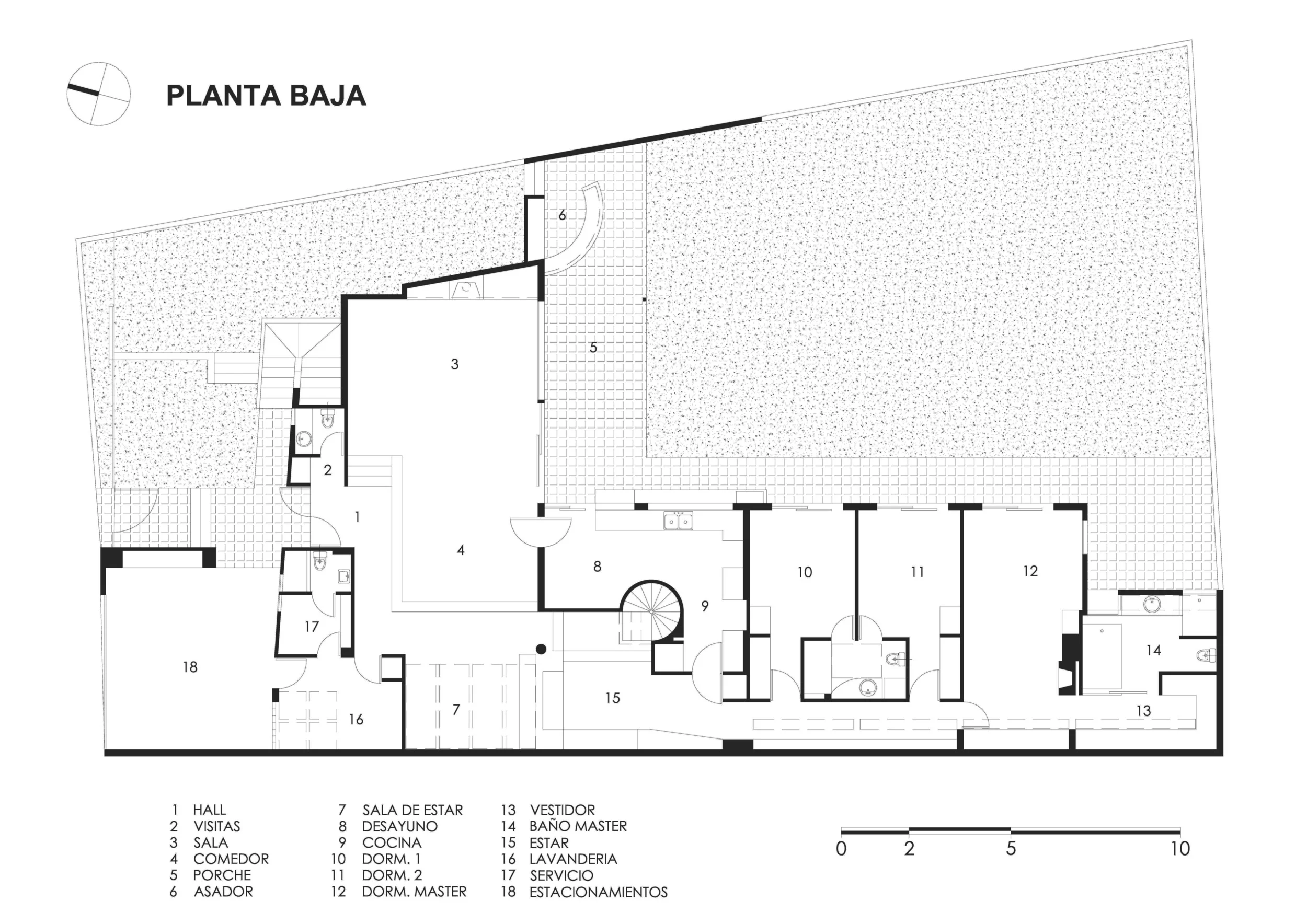 PLANTA BAJA, ÁREAS SOCIALES Y PRIVADAS, MÁS EL JARDÍN
