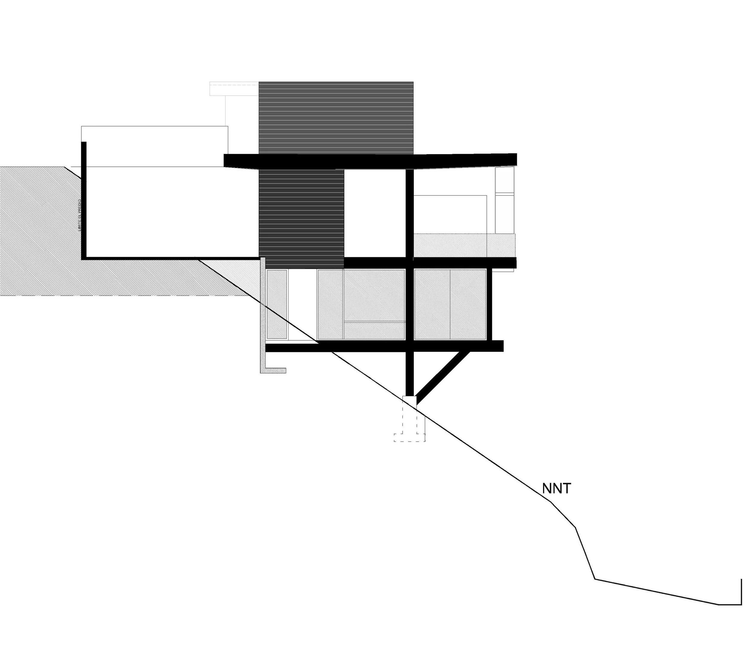 Fachada lateral del proyecto residencial "Pillagua Barranco" , de 3 casas independientes en Cumbayá, diseñado por Endara Arquitectos.