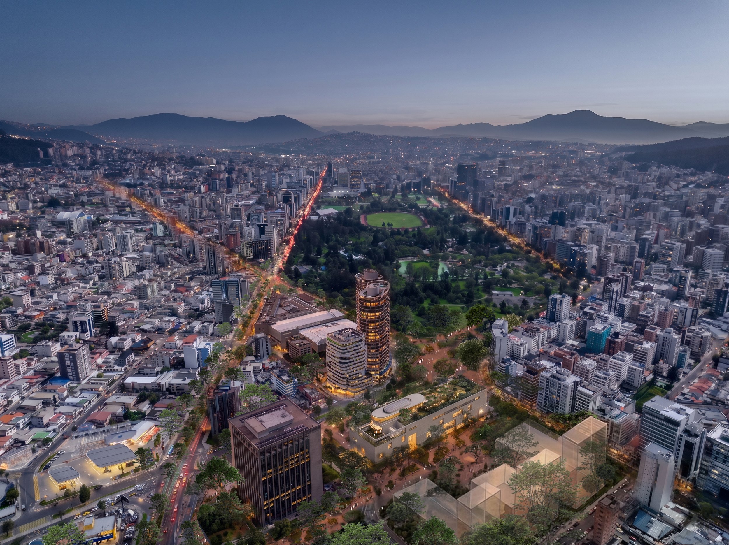 Vista Aérea del museo Nacional del Ecuador.Endara Arquitectós