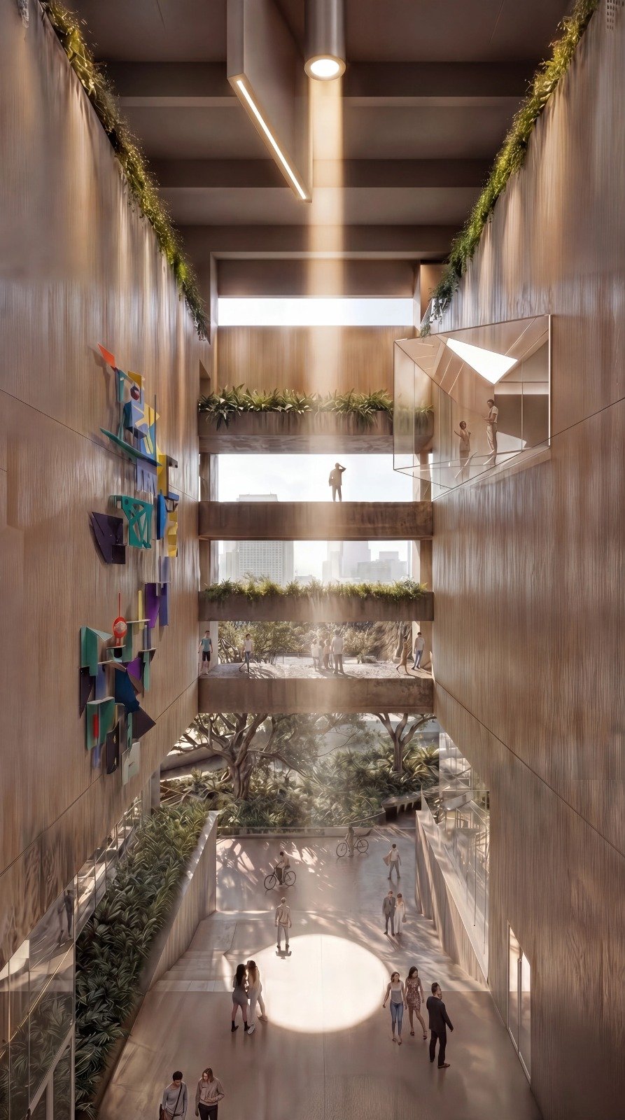 Vista del evento astronómico de la  propuesta de Endara Arquitectos para el Concurso Internacional de Anteproyectos del Museo Nacional del Ecuador, proyecto finalista entre los 17 equipos seleccionados.