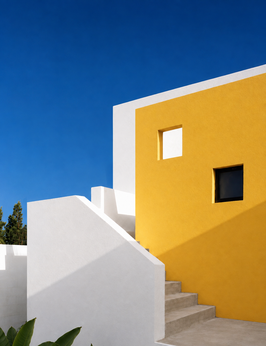 Casa 947, fachada lateral, gradas para subir al estudio en el segundo piso. Diseñado por Endara Arquitectos.