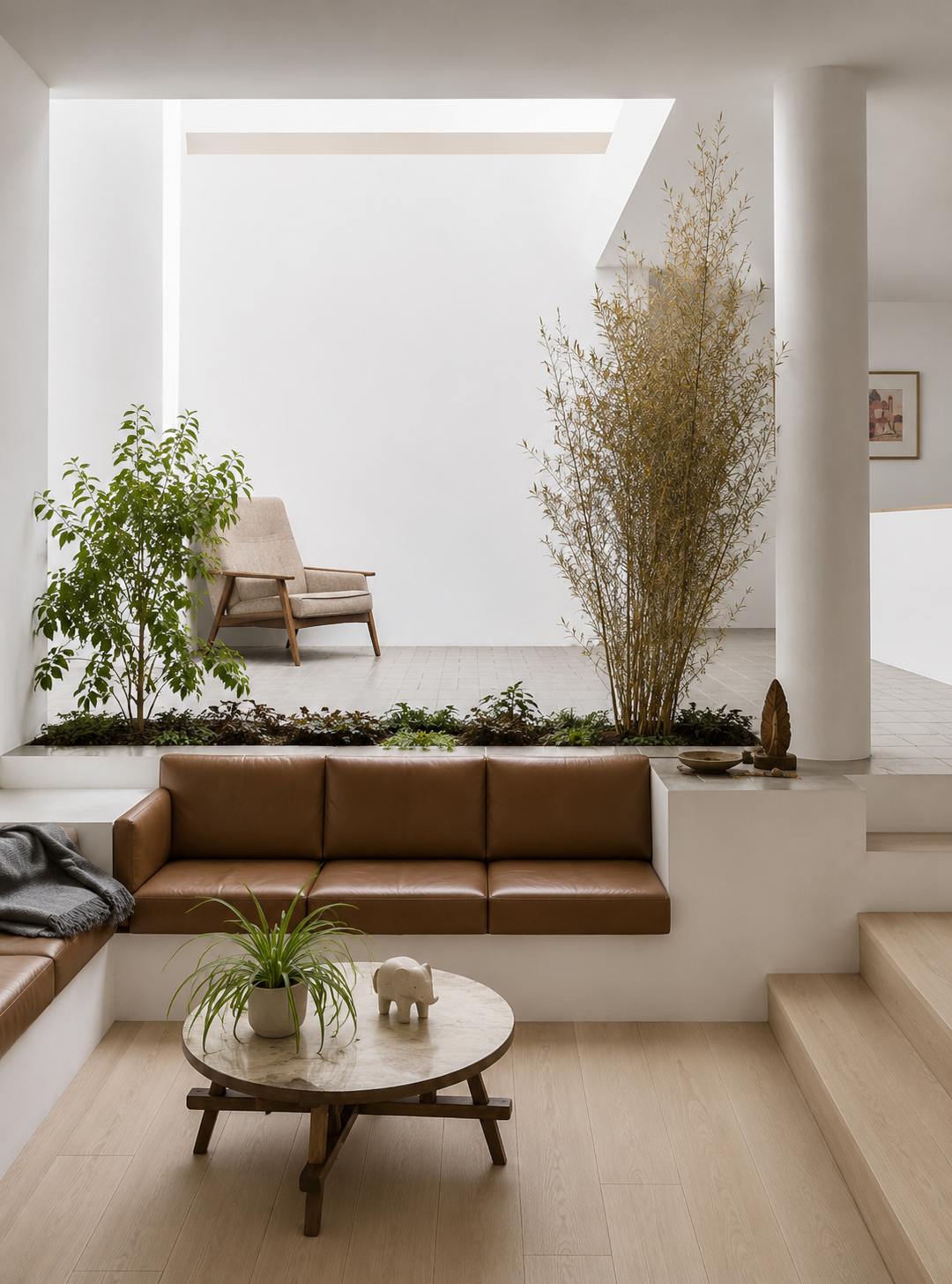 Casa 947, vista interior salas de estar. Diseñado por Endara Arquitectos.