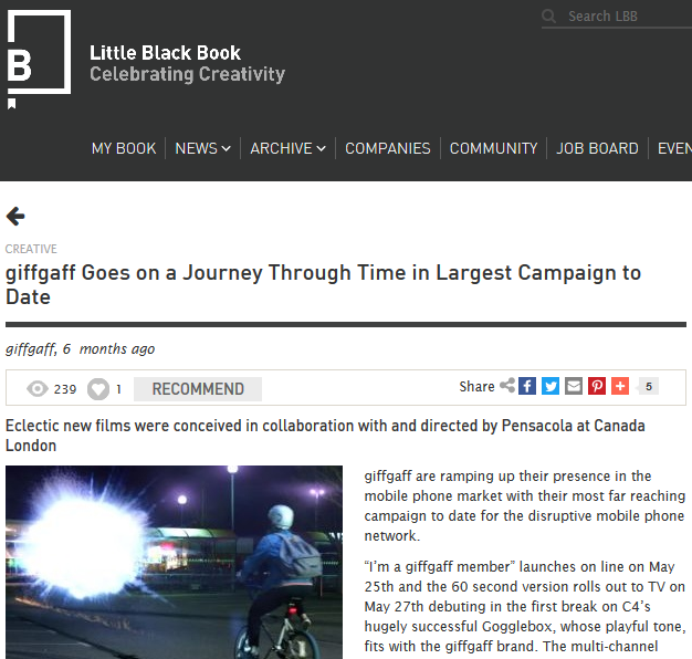LBB: giffgaff Goes on a Journey Through Time in Largest Campaign to Date