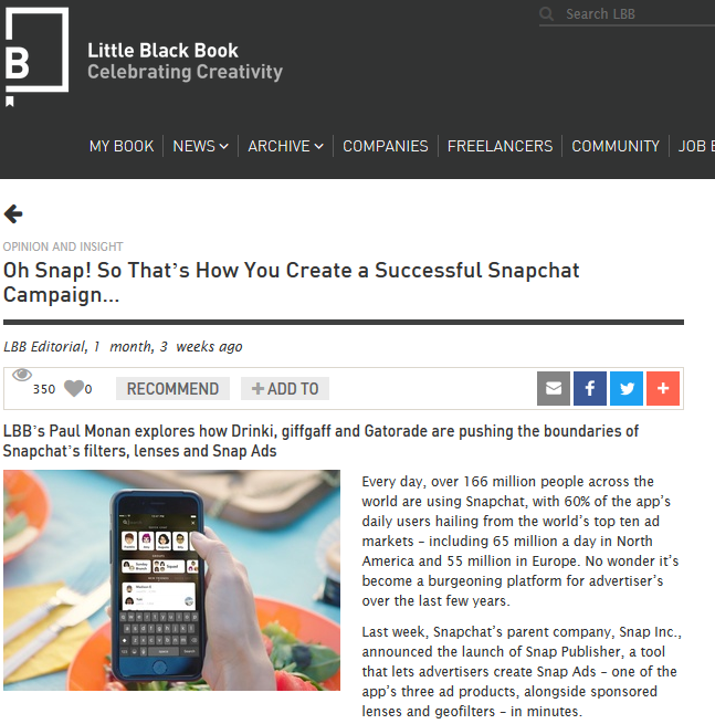 LBB: Oh Snap! So That’s How You Create a Successful Snapchat Campaign…