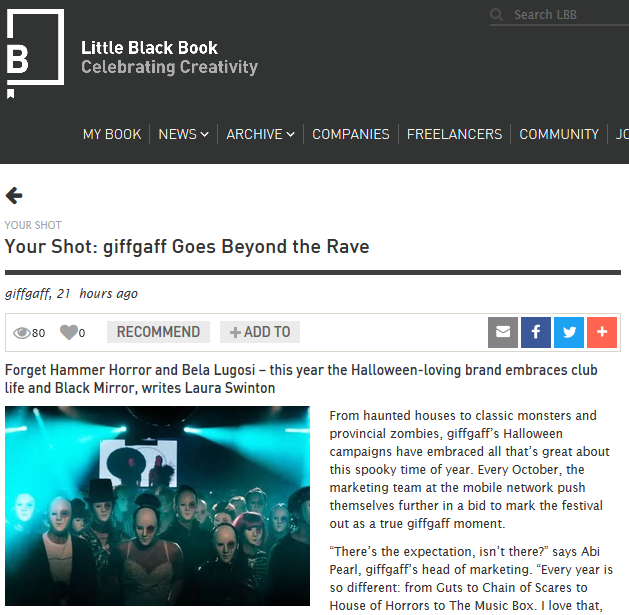 LBB: Your Shot: giffgaff Goes Beyond the Rave