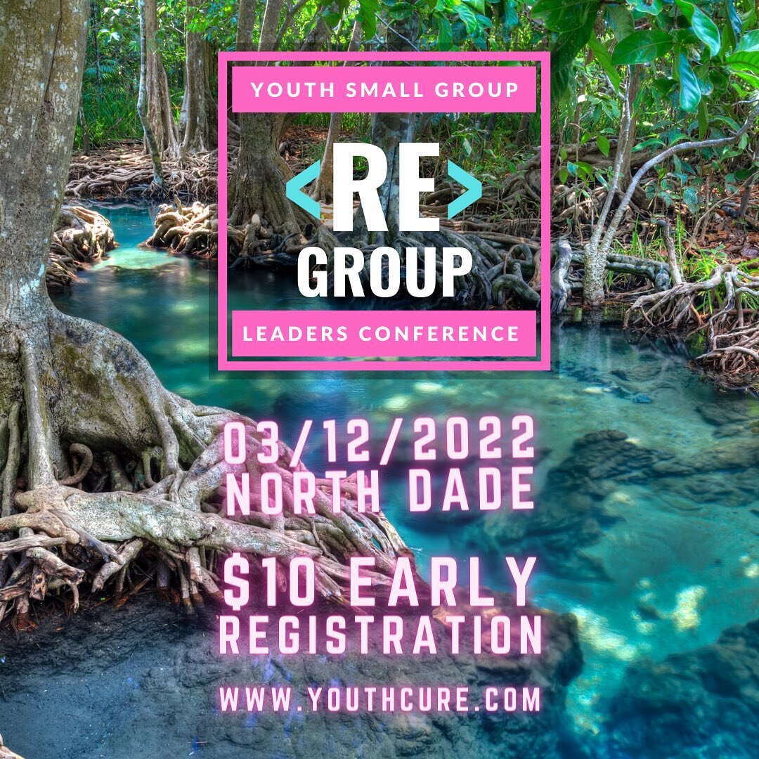 Just 20 days away!!!! Register today for &lt;RE&gt;GROUP Conference for #youth #smallgroup #leaders! #regroup22 #miami #soflo #ftl