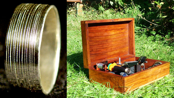 El anillo de compromiso que Luke creó para su ahora esposa. 
