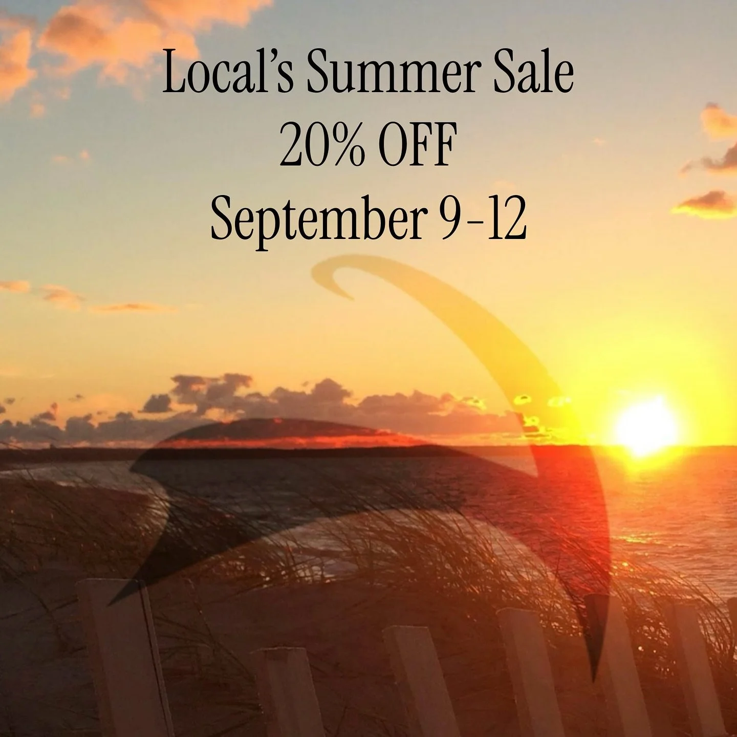 Our Local&rsquo;s Summer Sale is here! 20% off EVERYTHING online Sept 9-12. No code needed. 

Local or not, everyone can shop like a local and save on all your faves. 😎☀️🌊🏖️