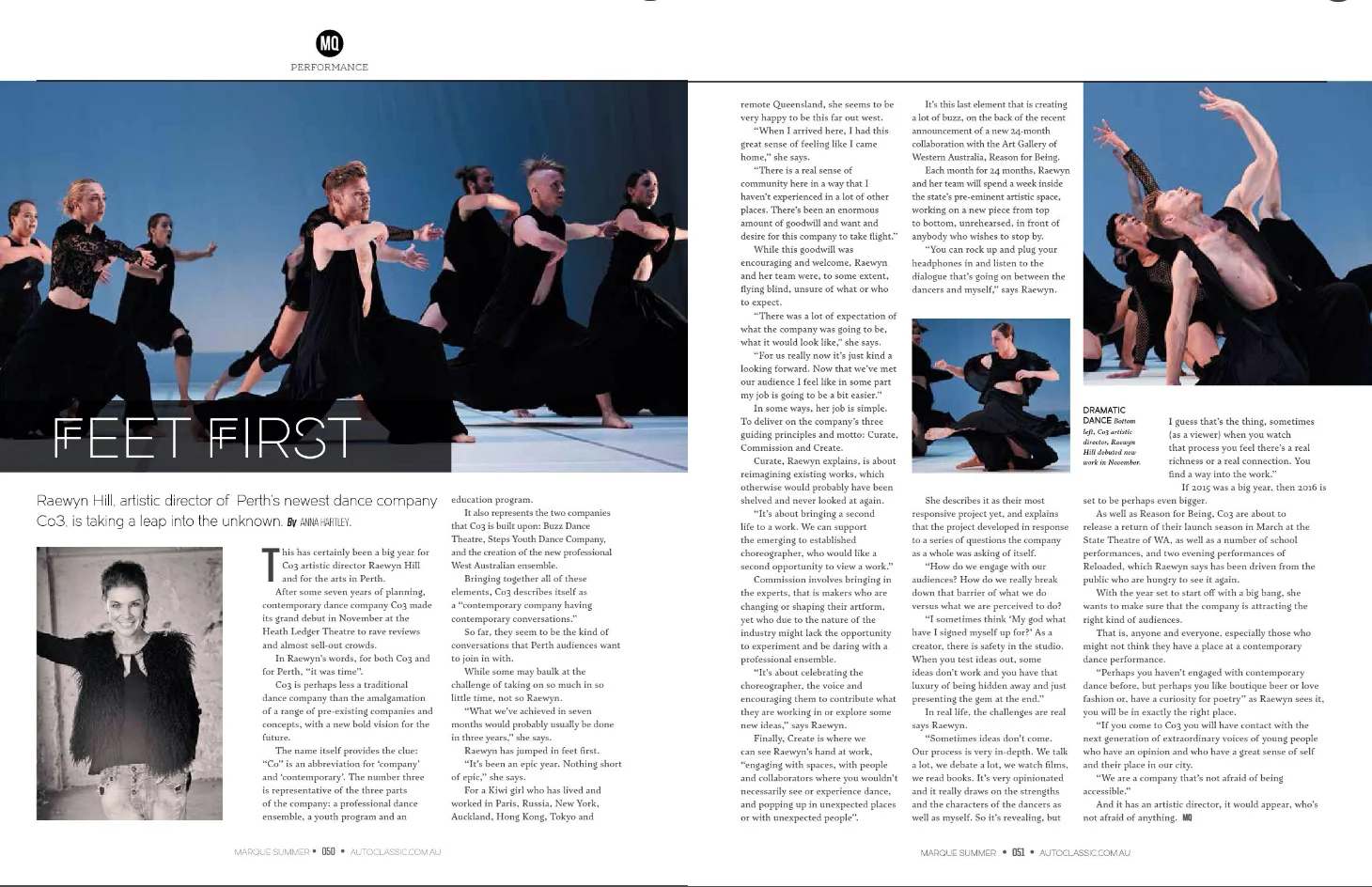 Feet First: an interview with Raewyn Hill, director of new Perth contemporary dance company Co3