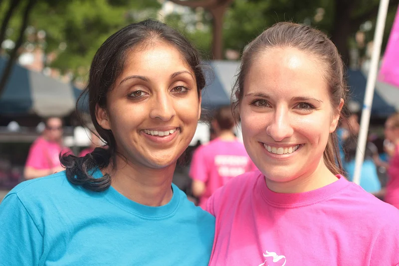Jen (right) with Girls on the Run NYC Coach, Sonali.