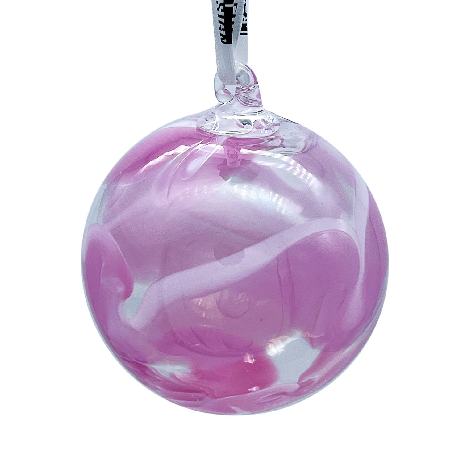 Round Pink & Transparent Ornament by Public Glass