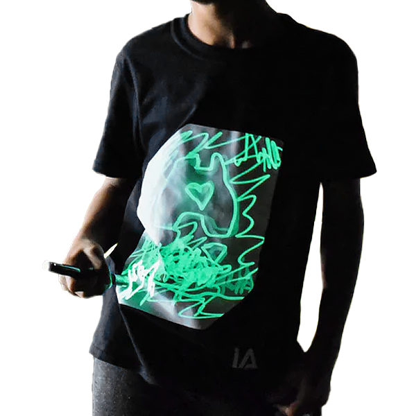 Interactive Glow In The Dark Heart TShirt by Illuminated Apparel — MCD