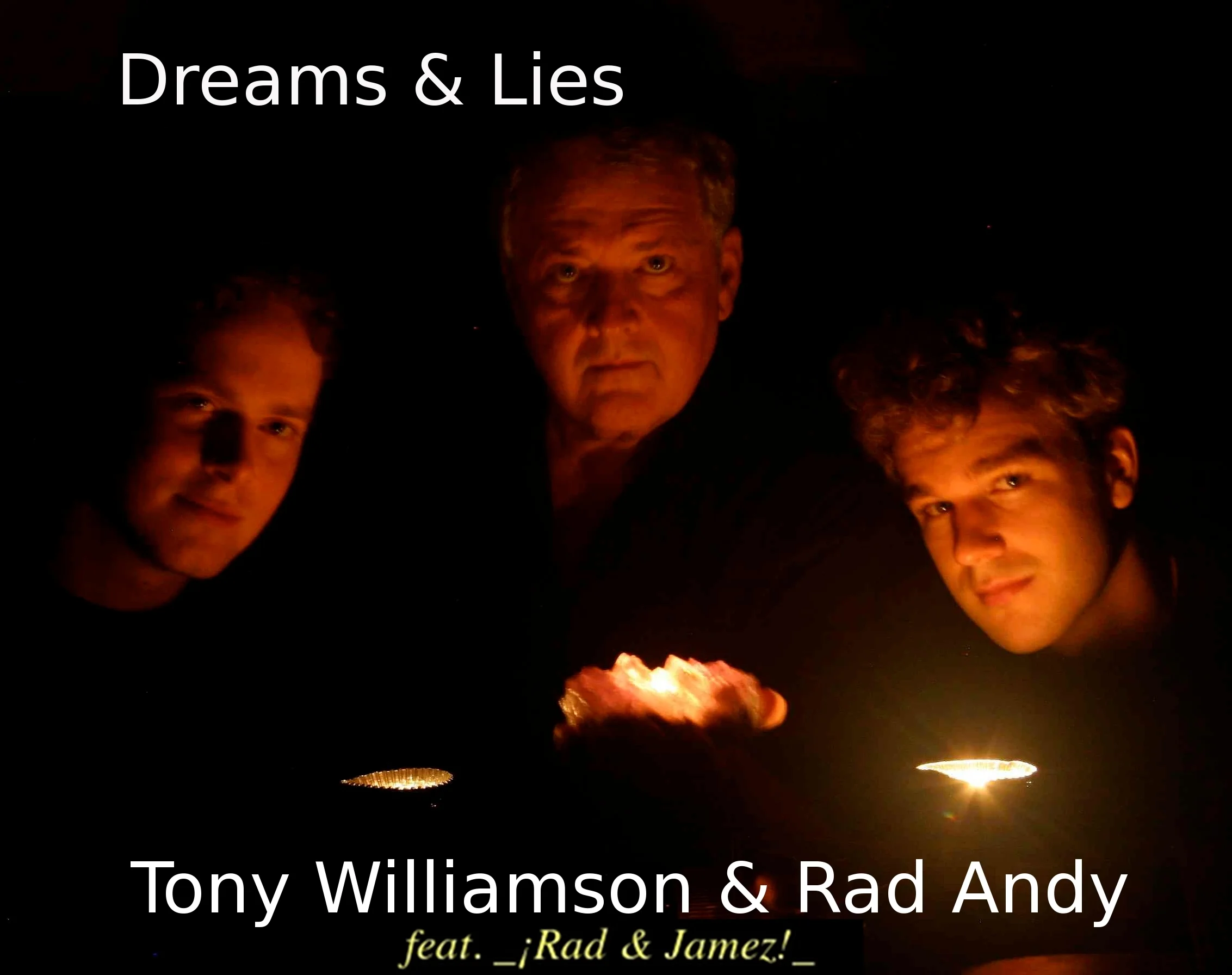 The signature album of ¡Rad & Jamez!'s Real Groove Music style is an all original collaboration of Tony Williamson & Rad Andy, featuring James Dawkins! This album is an 11 track disc in a sleek trifold package. Combies traditional instruments such as mandolin and acoustic guitar with rocking drums, electric bass and delicate countermelodies. Fuses jazz and acoustic styles with bluegrass influence. Legendary mandolin player Tony Williamson blazinges forth with his scintillating jams. Joining him with dynamic vocals and inventive guitar riffs will be Rad Andy. Underneath these fascinating textures are the smooth basslines of James Dawkins, whose runs and solos never fail to delight and dazzle. The three’s recent release of the new album “Dreams & Lies” has been received with enthusiasm wherever the trio has toured, including Triad Acoustic Stage in Greensboro, Randy Wood's Concert Hall in GA, and the elegant Mansion in Chapel Hill.