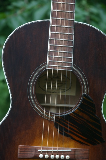 Randy Wood O guitar close up