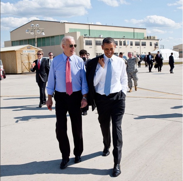 Biden & Obama selfie game is on point.