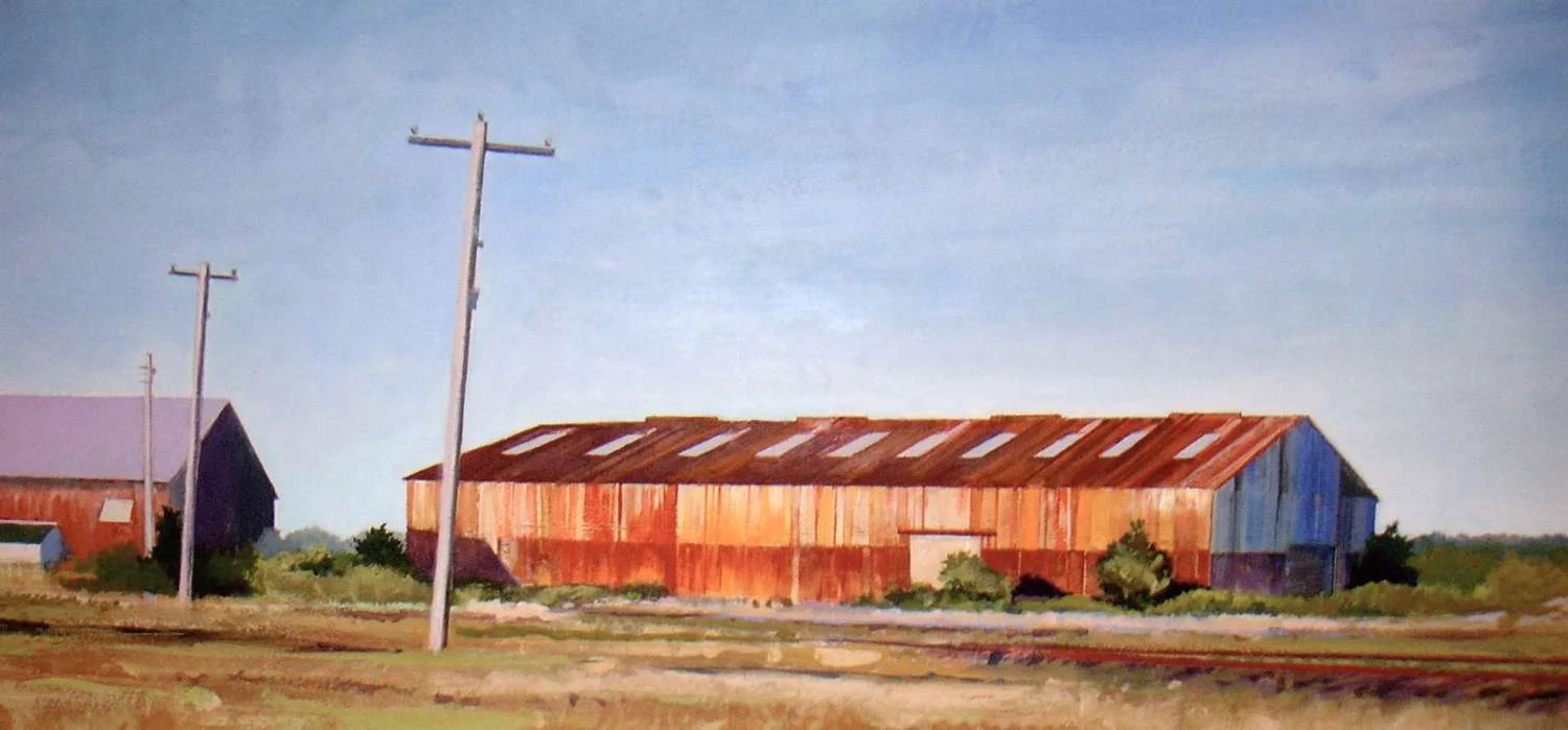 Fish Farm 1, 2007, oil on paper, 24x40"