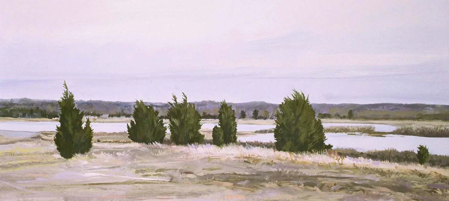 Louse Point - Winter, 2002, oil on paper, 20x40"
