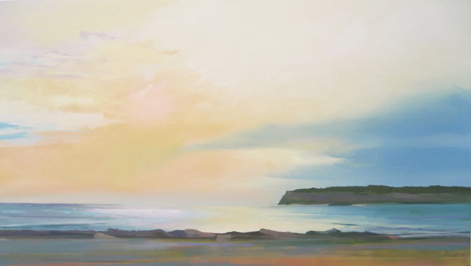Point La Jola, 2008, oil on panel, 23x40"