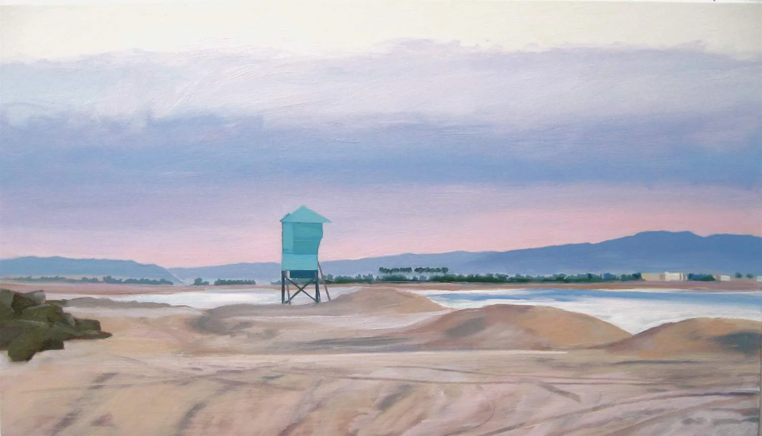 Solana Beach Morning, 2008, oil on panel, 23x40"