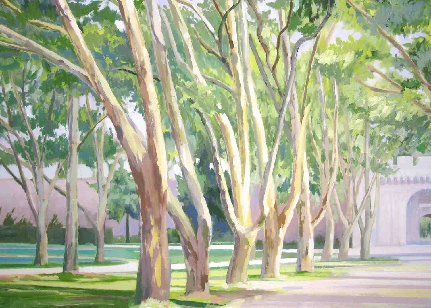 Topkapi Palace Grounds #3, 2009, oil on paper, 26x36"