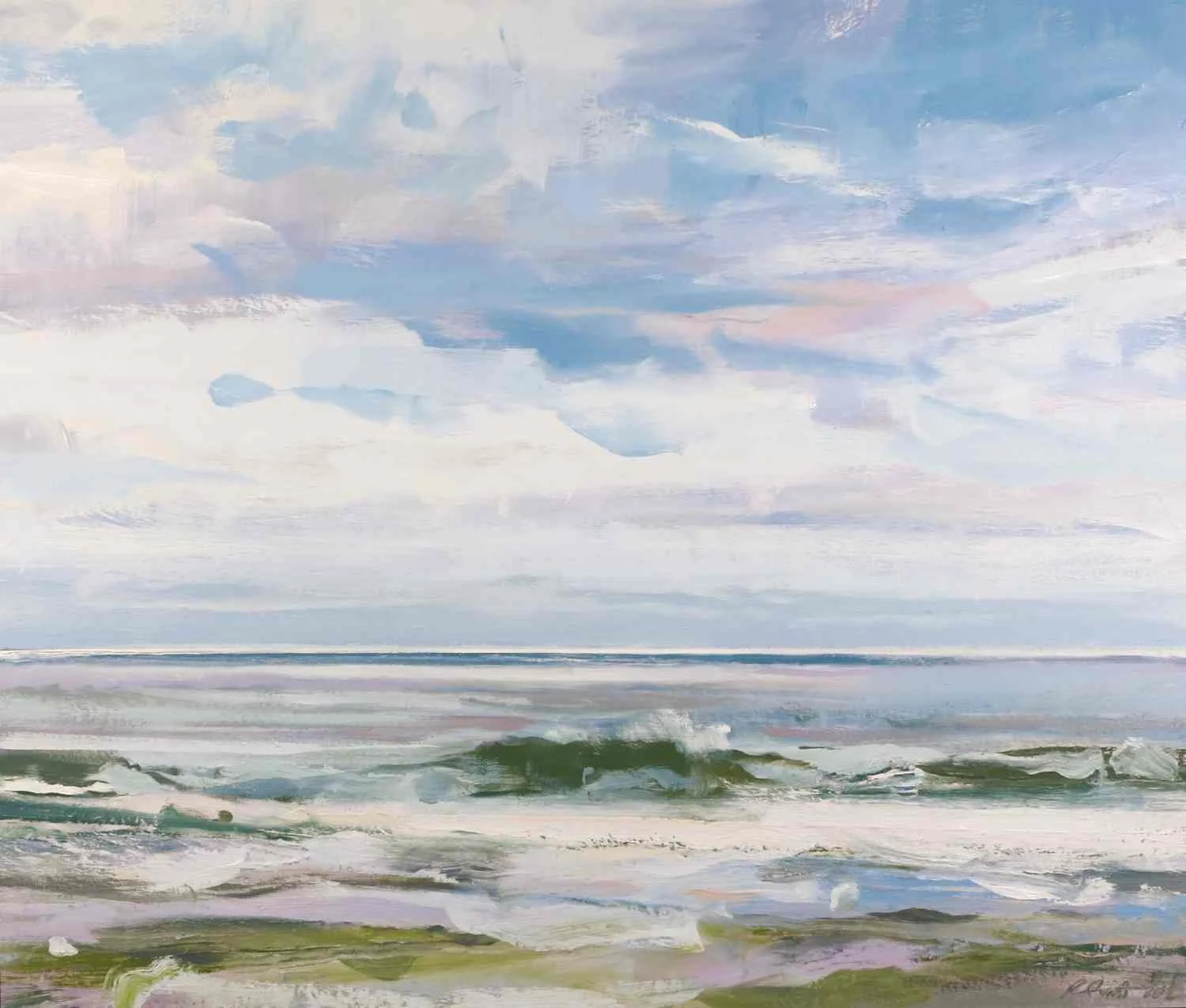 Atlantic Ocean-December I, 2012, oil on paper, 22x26"