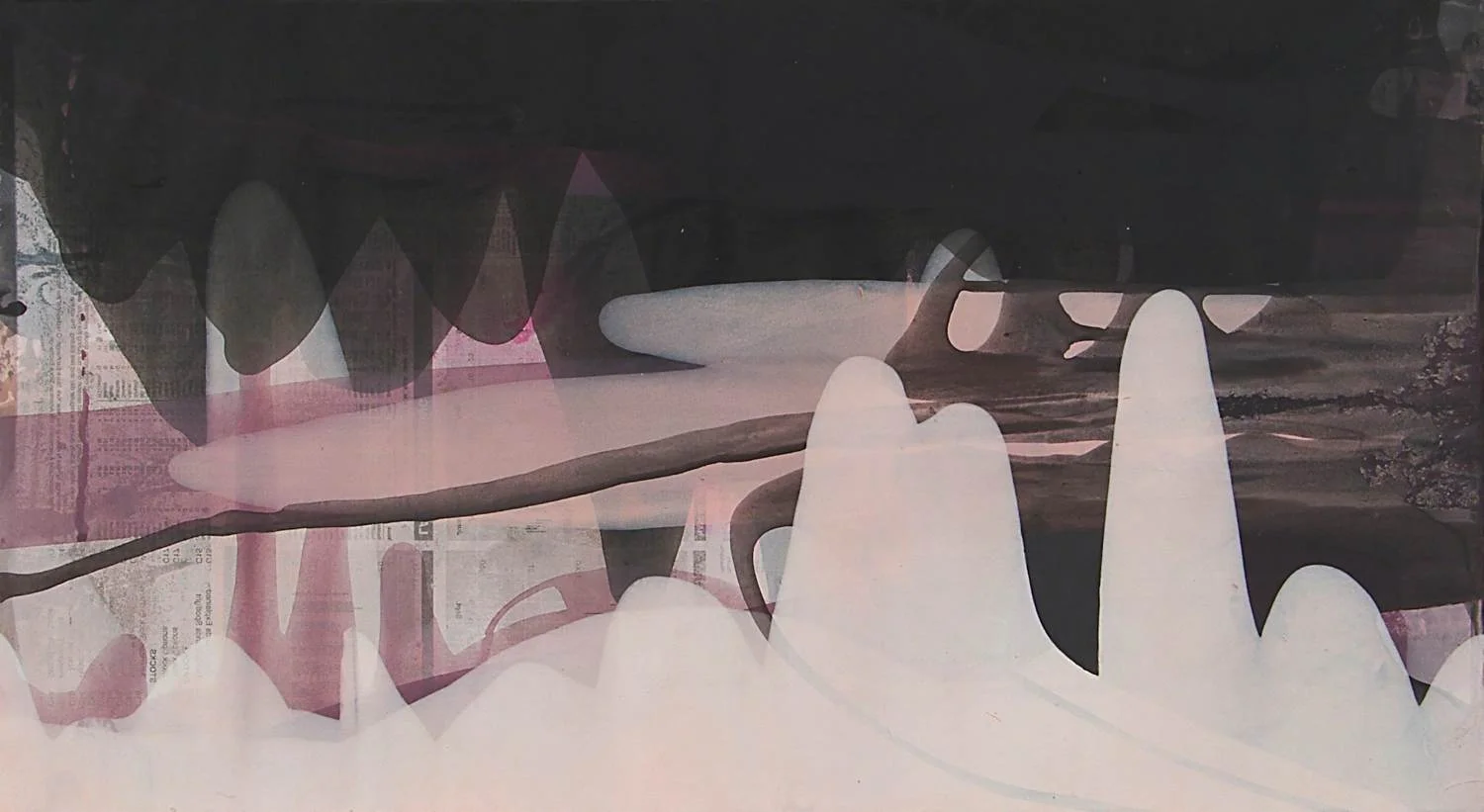 Untitled Mound 01-04, 2004, acrylic & ink on paper, 12x22"