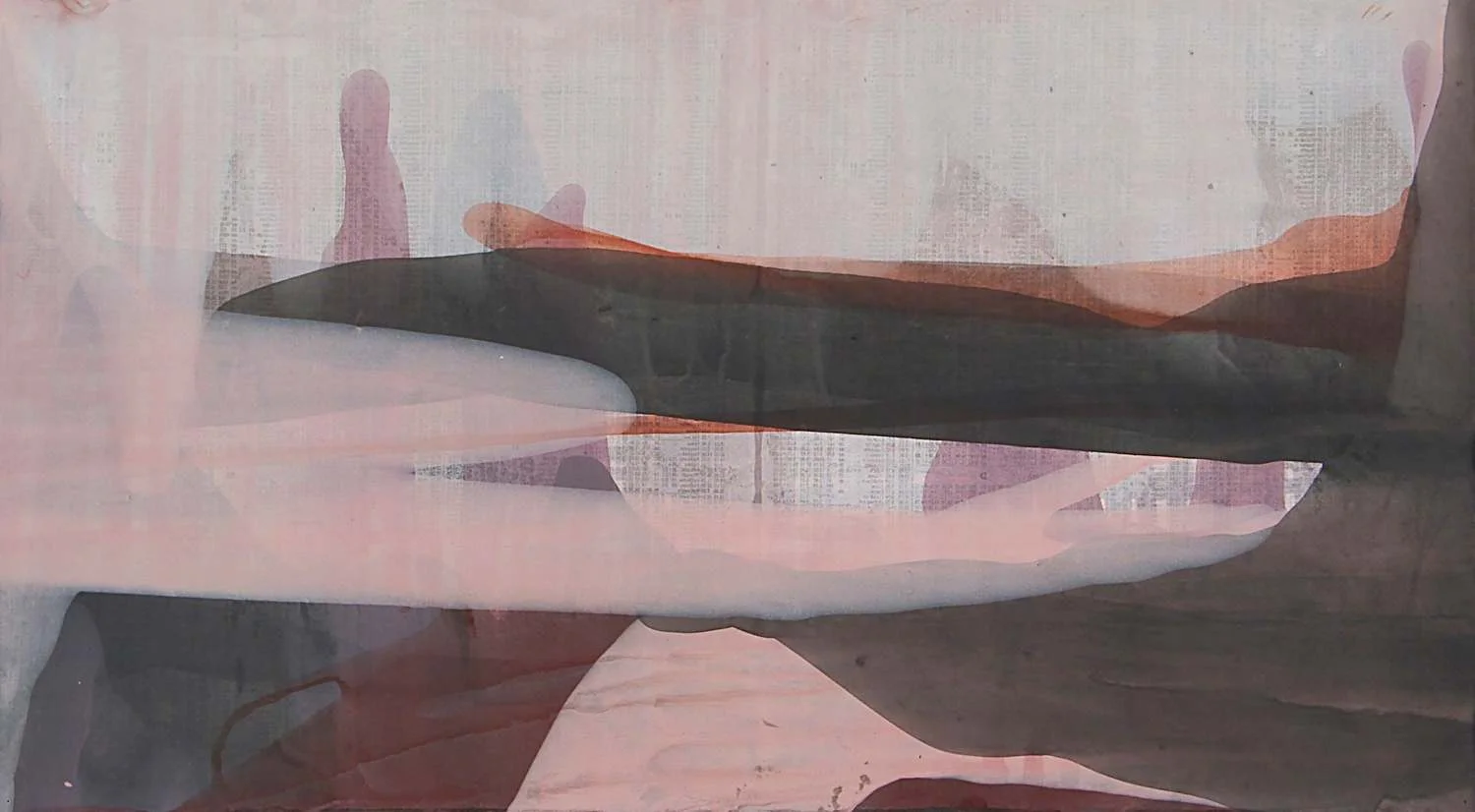 Untitled Mound 03-04, 2004, acrylic & ink on paper, 12x22"