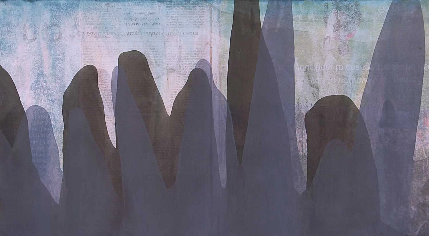 Untitled Mound 12-04, 2004, acrylic & ink on paper, 12x22"